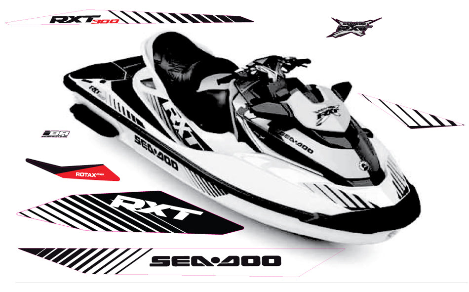2017 Sea-Doo RXT 300 Look-A-Like (BLACK & WHITE)