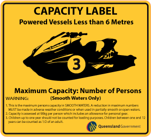Capacity Label Jet Ski Kawasaki 3 person