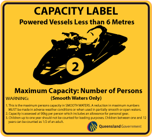Capacity Label Jet Ski Seadoo 2 person