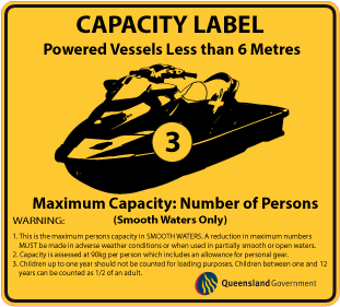 Capacity Label Jet Ski Seadoo 3 person