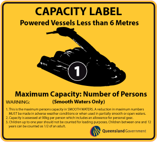 Capacity Label Jet Ski Yamaha 1 person