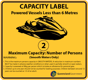Capacity Label Jet Ski Yamaha 2 person
