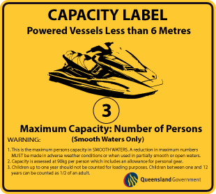 Capacity Label Jet Ski Yamaha 3 person