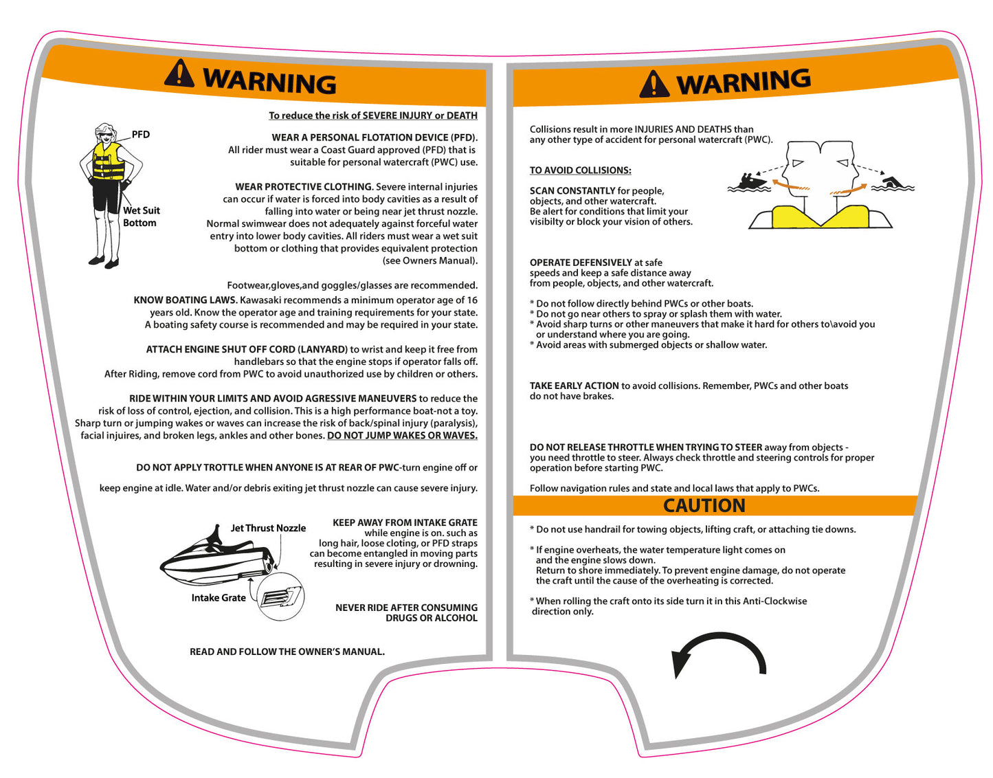 Kawasaki STX15f GLOVEBOX SAFETY LABEL