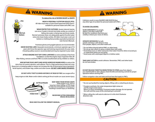 Kawasaki STX15f GLOVEBOX SAFETY LABEL