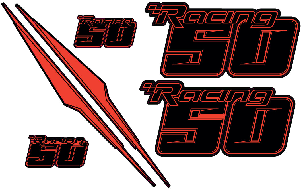 TOHATSU 50HP RACING OUTBOARD DECALS (Cut-Out)